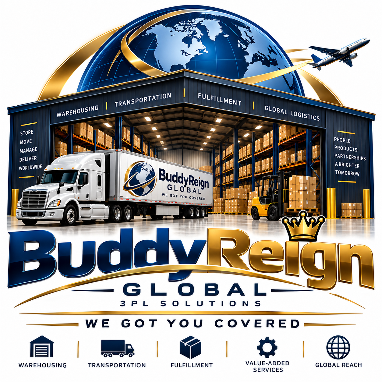 BuddyReign Global logistics branding